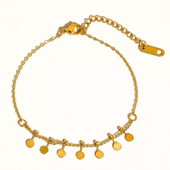 Kaylani 18K Gold Classic Round Charm Bracelet - Picture 5 of 5